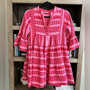 {Devotion Twins Stars} Ella Little Girl Cotton Embroidered Dress, Size 10-12 yrs